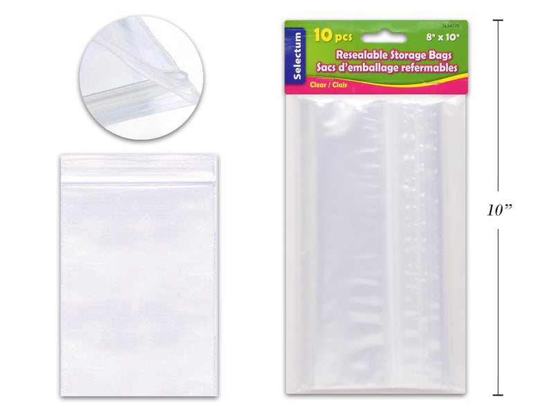 Carton of 12 Clear Zip Lock Bags Extra Large 10 Pack