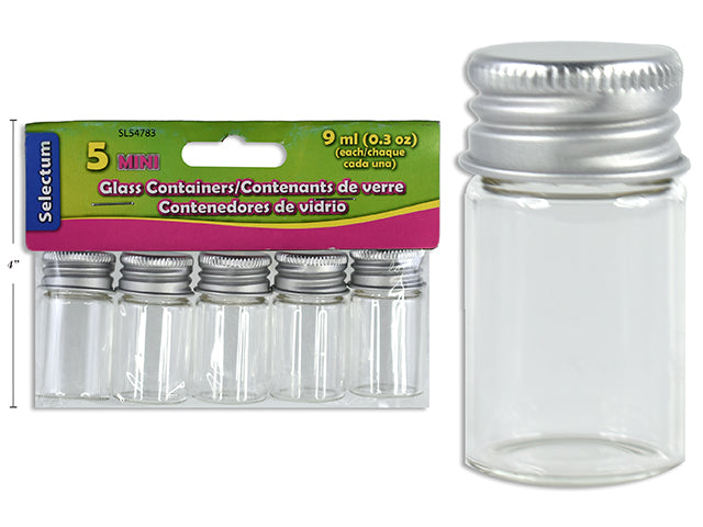 Carton of 12 Mini Glass Containers 5 Pack