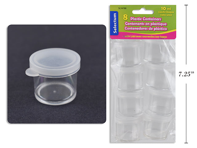 Carton of 12 Plastic Containers With Lids 8 Pack