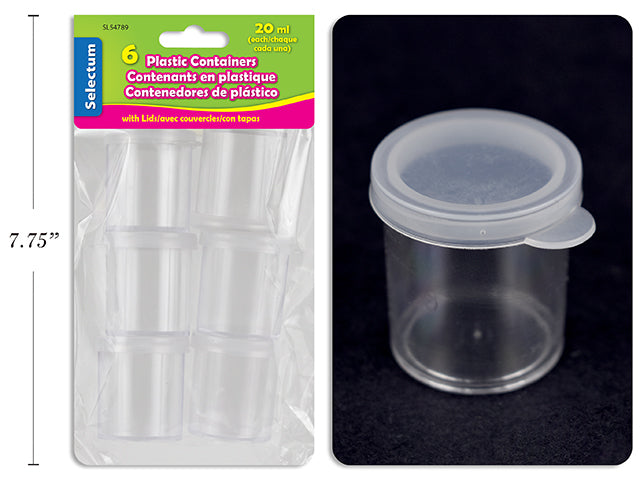 Carton of 12 Plastic Containers With Lids 6 Pack