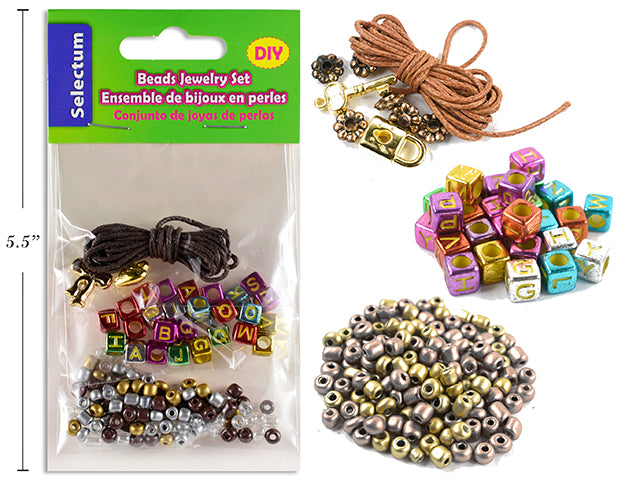 Carton of 12 Diy Jewelry Set With Letter Beads