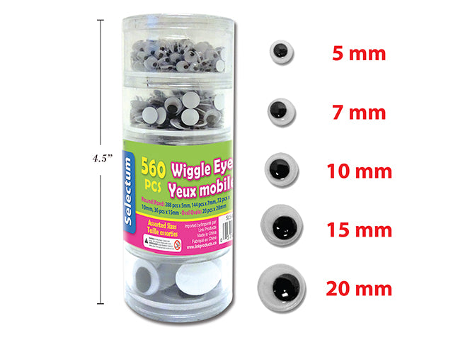 Carton of 12 Wiggle Eyes 560 Pack