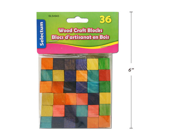 Carton of 24 Wood Craft Blocks 36 Pack