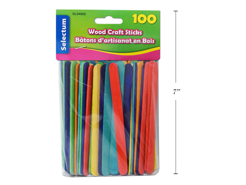 Carton of 24 Wood Craft Sticks 100 Pack