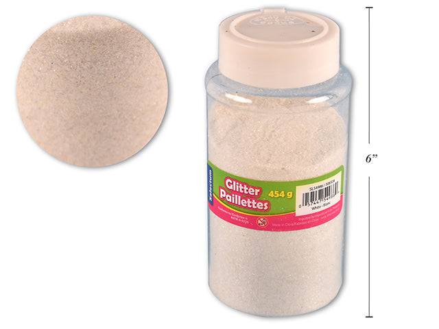 Carton of 6 White Glitter Powder Shaker