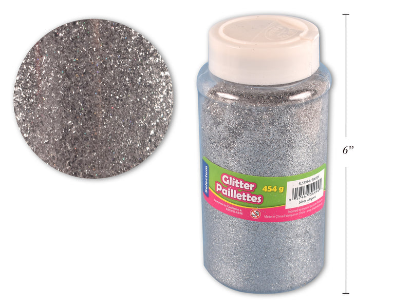 Carton of 6 Glitter Powder Shaker Silver Large