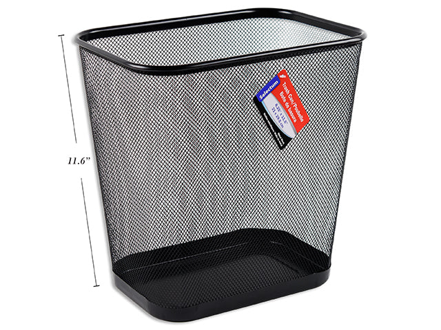 Carton of 12 Square Mesh Thrash Can H;29.5Cm X 21Cm (11.8X8.26" Black Color Only