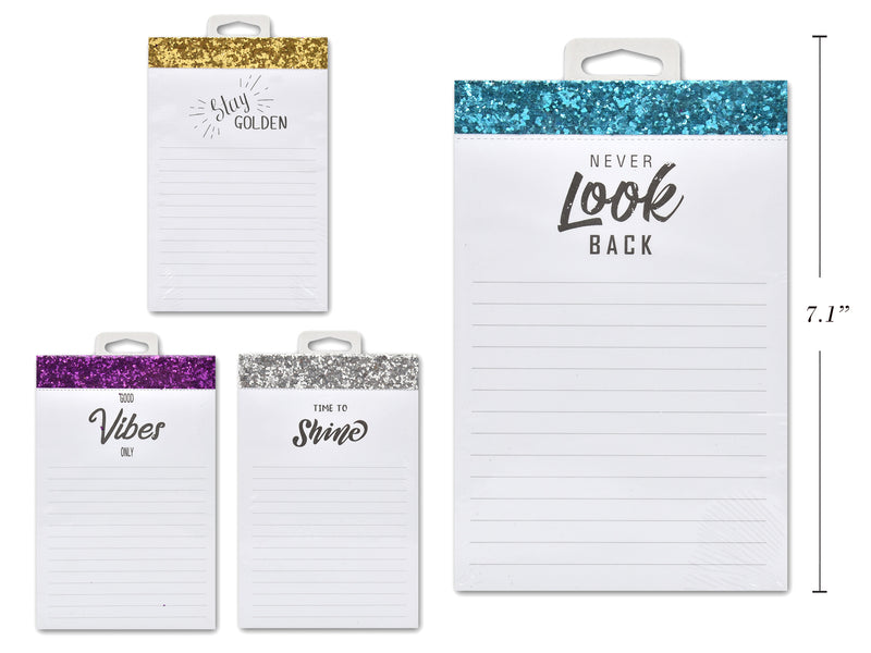 Carton of 12 Glitter Foil Notepad