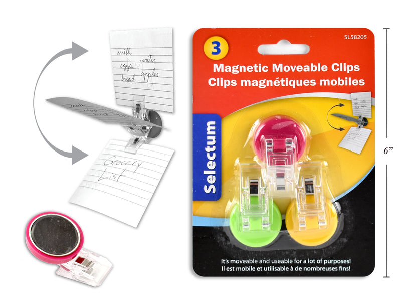 Carton of 12 Magnetic Moveable Clips 3 Pack