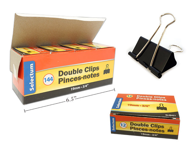 Carton of 12 Double Clips Small