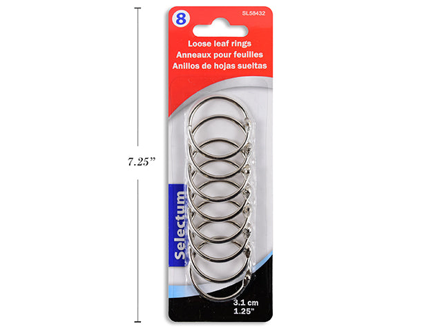 Carton of 12 Loose Leaf Ring 8 Pack