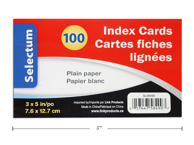 Carton of 36 Plain Index Cards 100 Pack