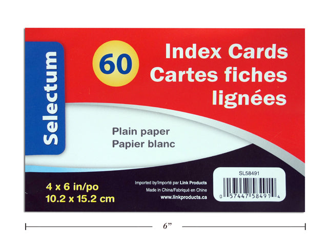 Carton of 36 Plain Index Cards 60 Pack