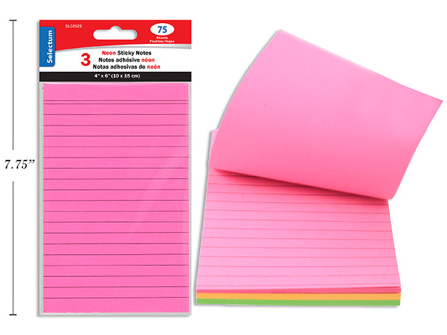 Carton of 12 Sticky Notes 3 Pack Large