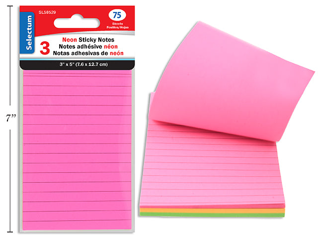 Carton of 24 Sticky Notes 3 Pack Small