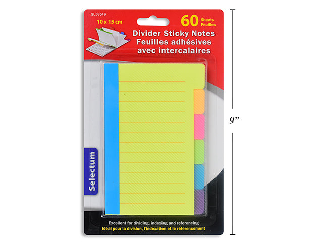 Carton of 12 Divider Sticky Notes Booklet