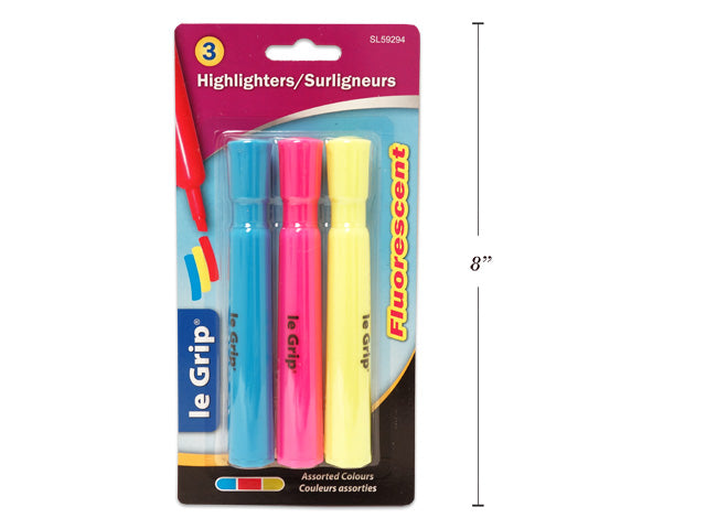 Carton of 12 Fluorescent Highlighters 3 Pack