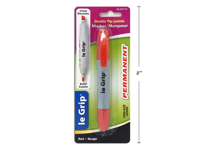 Carton of 12 King Size Double Tip Red Permanent Marker