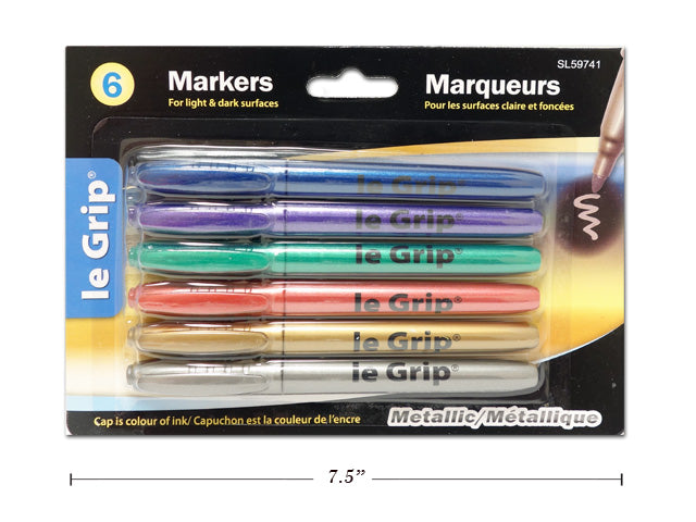 Carton of 12 Metallic Ink Board Tip Markers 6 Pack