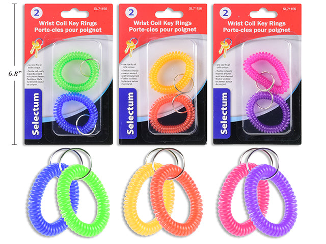 Carton of 12 Wrist Coils With Key Ring 2 Pack