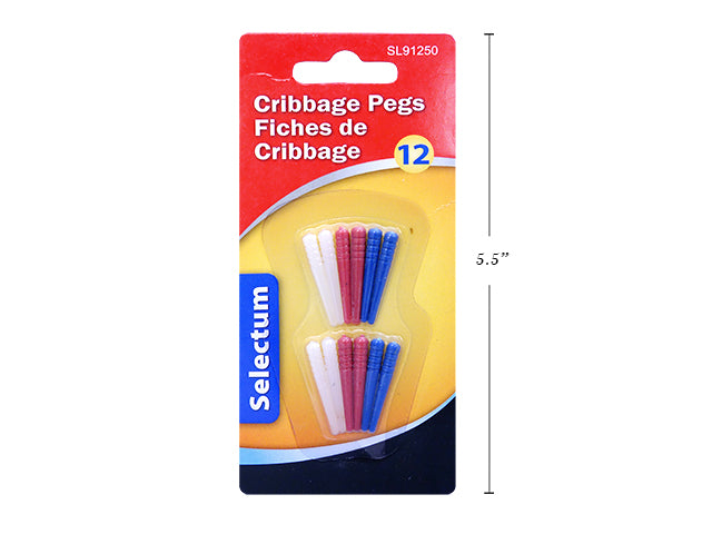 Carton of 12 12 Piece Cribbage Pegs 12 Pack