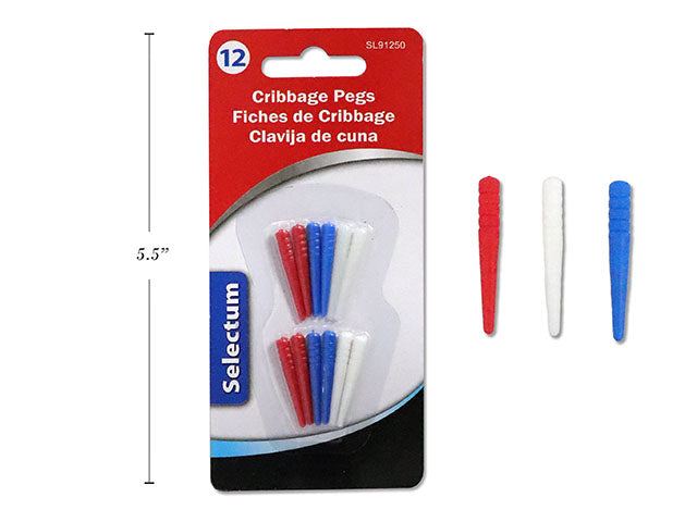 Carton of 12 12 Piece Cribbage Pegs 12 Pack