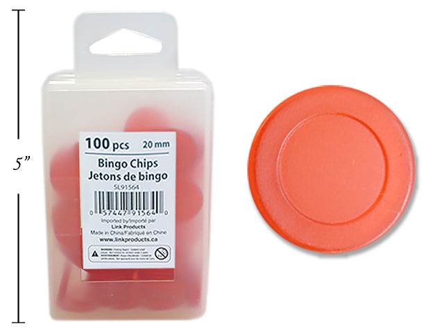 Carton of 24 Red Color Bingo Chips