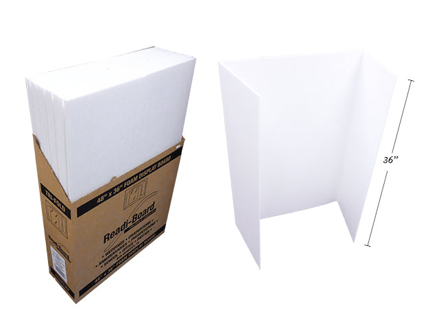 Carton of 18 White Trifold Foam Display Board