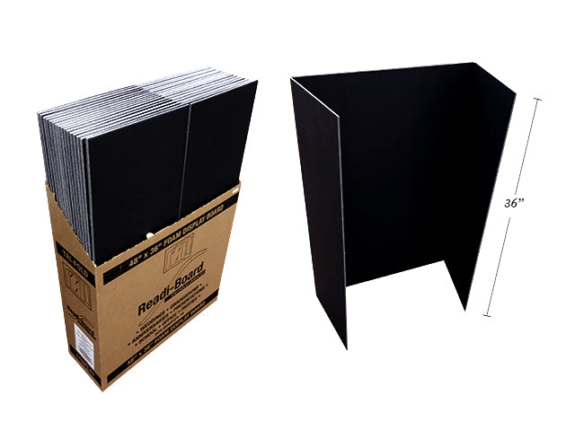 Carton of 18 Black Trifold Foam Display Board