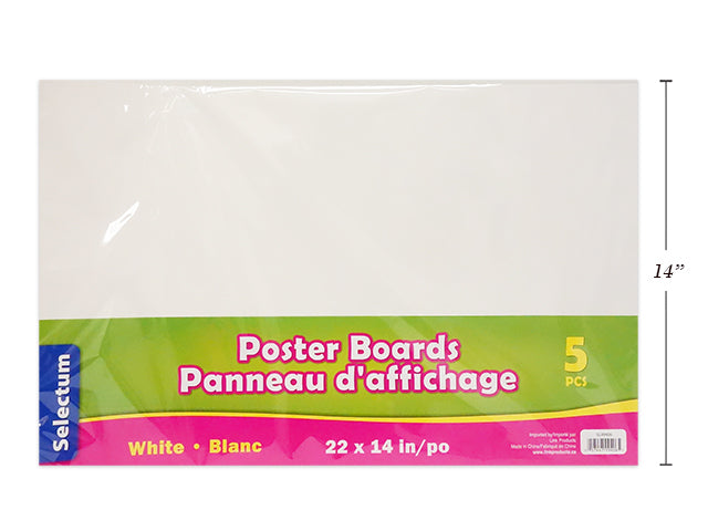 Carton of 12 White Poster Boards 5 Pack