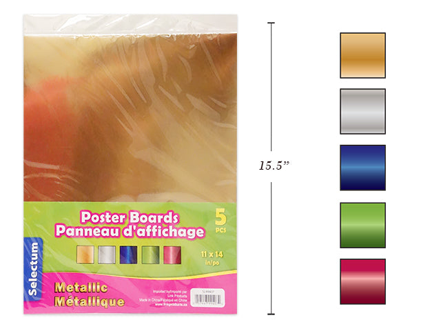 Carton of 12 Metallic Color Poster Boards 5 Pack