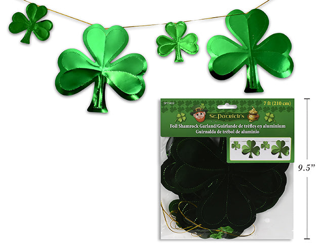 Carton of 24 Foil Shamrock Garland