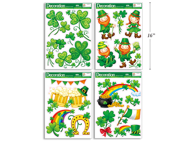 Carton of 24 St Patricks Window Clings