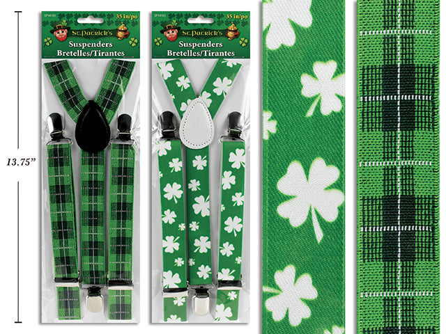 Carton of 12 St Patricks Day Polyester Suspenders