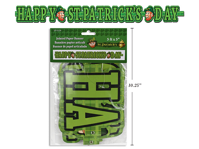 Carton of 36 St Patricks Day Jointed Paper Banner