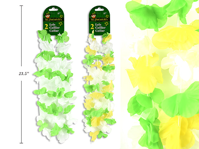 Carton of 24 Shamrock Flower Leis 2 Pack