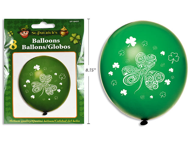 Carton of 24 St Patricks Day Printed Balloons 8 Pack