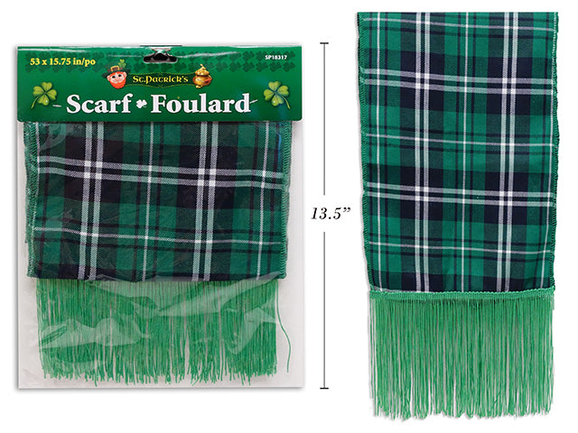 Carton of 12 Green Plaid Scarf