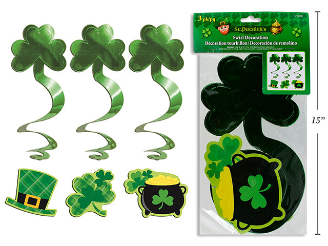 Carton of 24 St Patricks Day Swirl Decoration