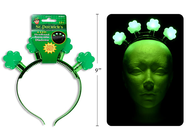 Carton of 12 Flashing Shamrock Headband