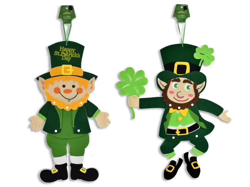 Carton of 24 St Patricks 3D Felt Jointed Leprechaun