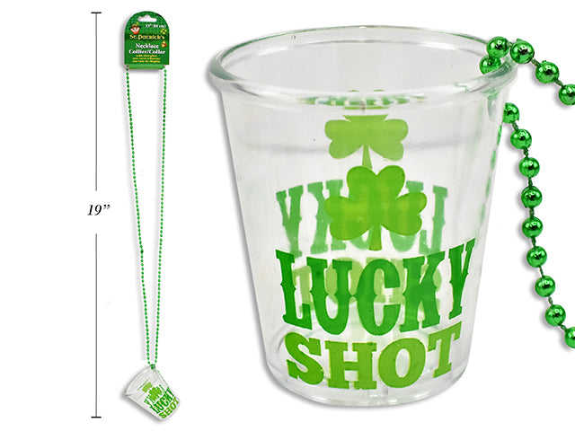 Carton of 24 St Patricks Beaded Shamrock Necklace