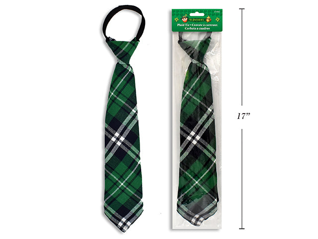 Carton of 24 St Patricks Day Green Plaid Neck Tie