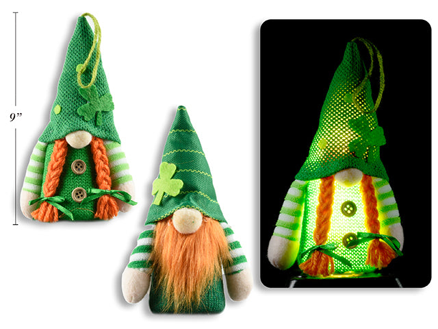 Carton of 12 St Patricks Day Led Plush Gnome