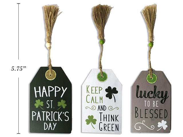 Carton of 12 St Patricks Day Luggage Style Gift Tag