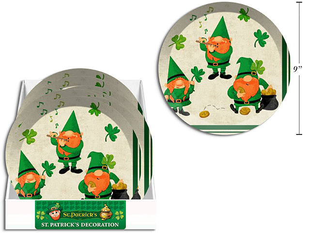 Carton of 24 8Ct 9In St.Pat'S Round Plates In Display. 12/Display.