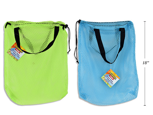 Carton of 24 Mesh Draw String Beach Tote Bag