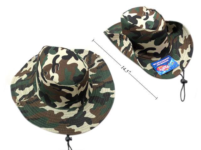 Carton of 24 Camouflage Outdoor Hat With String