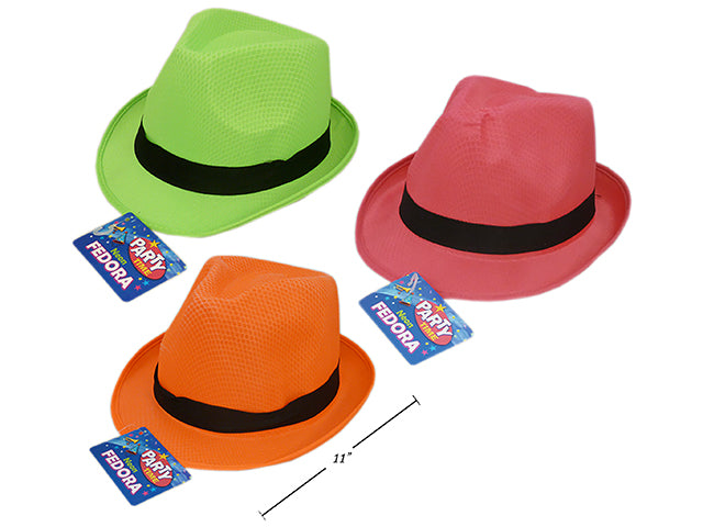 Carton of 24 Neon Fedora With Black Band