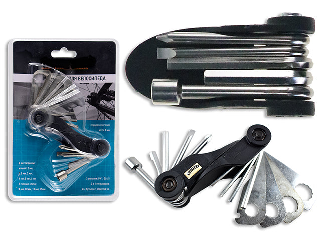 Carton of 12 Folding Bicycle Multi Tools With Puncture Repair Kit